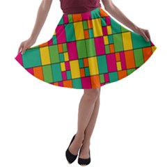 Abstract-background A-line Skater Skirt by nateshop