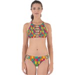 Abstract-background Perfectly Cut Out Bikini Set