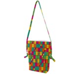 Abstract-background Folding Shoulder Bag