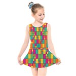 Abstract-background Kids  Skater Dress Swimsuit