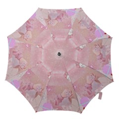 Pink Aesthetic, Clouds, Cute, Glitter, Hello Kitty, Pastel, Soft Hook Handle Umbrellas (medium) by nateshop