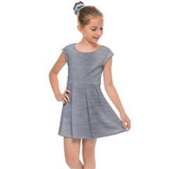 Aluminum Textures, Horizontal Metal Texture, Gray Metal Plate Kids  Cap Sleeve Dress by nateshop