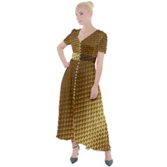 Gold, Golden Background ,aesthetic Button Up Short Sleeve Maxi Dress by nateshop
