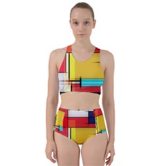 Multicolored Retro Abstraction%2 Racer Back Bikini Set by nateshop