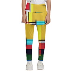 Multicolored Retro Abstraction%2 Kids  Skirted Pants by nateshop