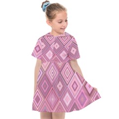 Pink Retro Texture With Rhombus, Retro Backgrounds Kids  Sailor Dress by nateshop