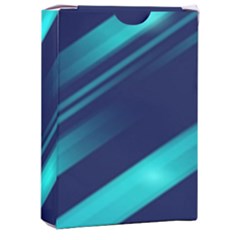 Blue Neon Lines, Blue Background, Abstract Background Playing Cards Single Design (rectangle) With Custom Box by nateshop