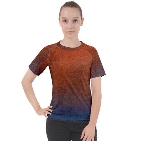 Orange To Blue, Abstract, Background, Blue, Orange, Women s Sport Raglan T-shirt by nateshop