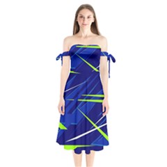 Abstract Lightings, Grunge Art, Geometric Backgrounds Shoulder Tie Bardot Midi Dress by nateshop