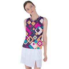 Colorful Abstract Background, Geometric Background Women s Sleeveless Sports Top by nateshop