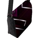 Purple Abstract Background, Luxury Purple Background Flap Closure Messenger Bag (L) View2