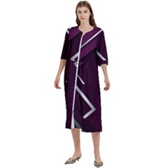 Purple Abstract Background, Luxury Purple Background Women s Cotton 3/4 Sleeve Night Gown by nateshop