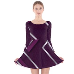 Purple Abstract Background, Luxury Purple Background Long Sleeve Velvet Skater Dress by nateshop