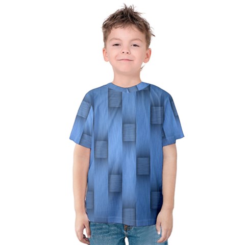 Blue Pattern Texture Kids  Cotton T-shirt by nateshop