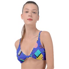 Geometric Shapes Material Design, Lollipop, Lines Knot Up Bikini Top