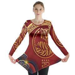 Holiday, Chinese New Year, Year Of The Tiger Long Sleeve Tunic  by nateshop