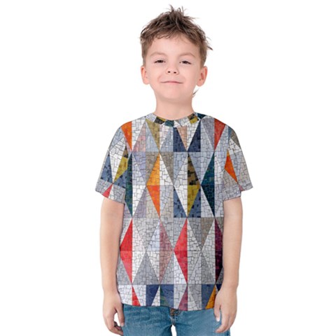 Mosaic, Colorful, Rhombuses, Pattern, Geometry Kids  Cotton T-shirt by nateshop