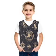 Asian Set With Clouds Moon Sun Stars Vector Collection Oriental Chinese Japanese Korean Style Kids  Basketball Tank Top by Grandong