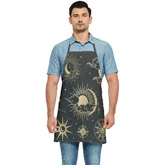Asian Set With Clouds Moon Sun Stars Vector Collection Oriental Chinese Japanese Korean Style Kitchen Apron by Grandong