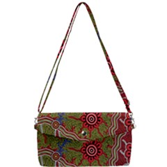 Authentic Aboriginal Art - Connections Removable Strap Clutch Bag by hogartharts