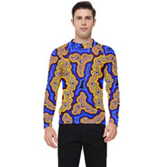 Authentic Aboriginal Art - Emu Dreaming Men s Long Sleeve Rash Guard by hogartharts