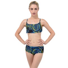 Authentic Aboriginal Art - Circles (paisley Art) Layered Top Bikini Set by hogartharts