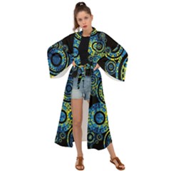 Authentic Aboriginal Art - Circles (paisley Art) Maxi Kimono by hogartharts