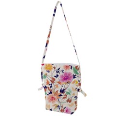 Abstract Floral Background Folding Shoulder Bag by nateshop