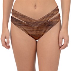 Brown Wooden Texture Double Strap Halter Bikini Bottoms by nateshop