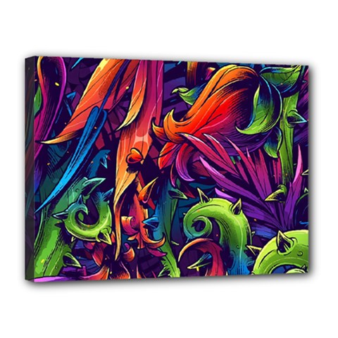 Colorful Floral Patterns, Abstract Floral Background Canvas 16  X 12  (stretched) by nateshop