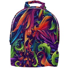 Colorful Floral Patterns, Abstract Floral Background Mini Full Print Backpack by nateshop