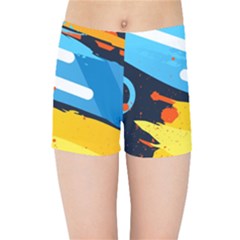 Colorful Paint Strokes Kids  Sports Shorts by nateshop