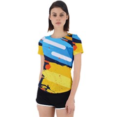 Colorful Paint Strokes Back Cut Out Sport T-shirt