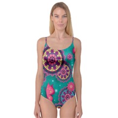 Floral Pattern, Abstract, Colorful, Flow Camisole Leotard  by nateshop