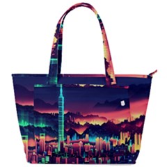 Cityscape Building Painting 3d City Illustration Back Pocket Shoulder Bag 