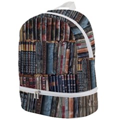 Pile Of Books Photo Of Assorted Book Lot Backyard Antique Store Zip Bottom Backpack by Bedest