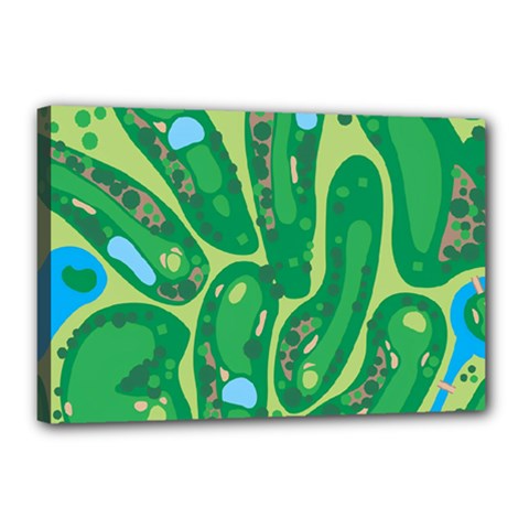 Golf Course Par Golf Course Green Canvas 18  X 12  (stretched) by Cemarart