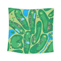 Golf Course Par Golf Course Green Square Tapestry (small) by Cemarart