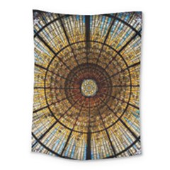 Barcelona Stained Glass Window Medium Tapestry by Cemarart