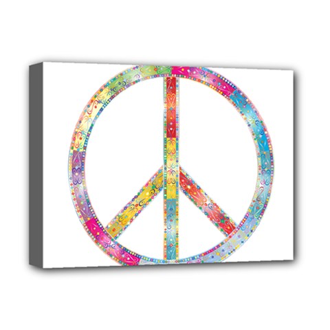 Flourish Decorative Peace Sign Deluxe Canvas 16  X 12  (stretched)  by Cemarart