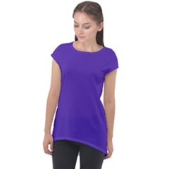 Ultra Violet Purple Cap Sleeve High Low Top by bruzer