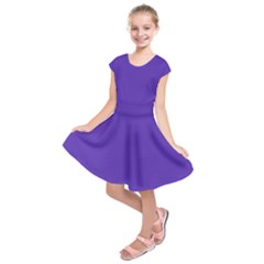 Ultra Violet Purple Kids  Short Sleeve Dress by Patternsandcolors