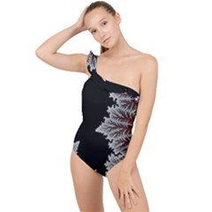 Astrology Surreal Surrealism Trippy Visual Art Frilly One Shoulder Swimsuit
