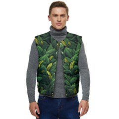 Banana Leaves Men s Button Up Puffer Vest	 by goljakoff