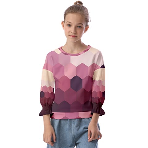 Love Amour Butterfly Colors Flowers Text Kids  Cuff Sleeve Top by Grandong