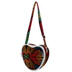 Fractals, Floral Ornaments, Rings Heart Shoulder Bag by nateshop