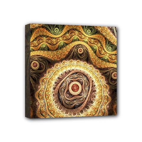 Fractals, Floral Ornaments, Waves Mini Canvas 4  X 4  (stretched) by nateshop