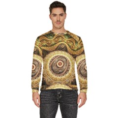 Fractals, Floral Ornaments, Waves Men s Fleece Sweatshirt by nateshop