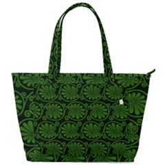 Green Floral Pattern Floral Greek Ornaments Back Pocket Shoulder Bag  by nateshop