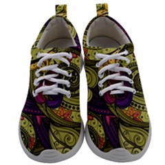 Green Paisley Background, Artwork, Paisley Patterns Mens Athletic Shoes by nateshop